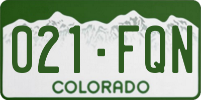 CO license plate 021FQN