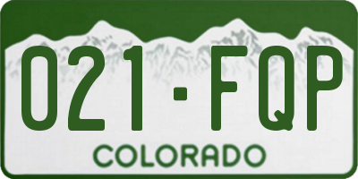 CO license plate 021FQP
