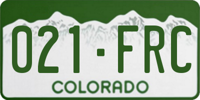 CO license plate 021FRC