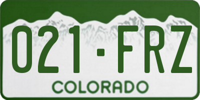 CO license plate 021FRZ