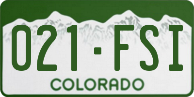 CO license plate 021FSI