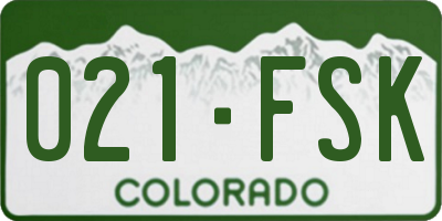 CO license plate 021FSK