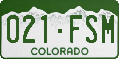 CO license plate 021FSM
