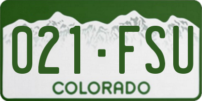CO license plate 021FSU