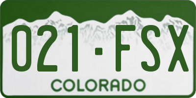 CO license plate 021FSX