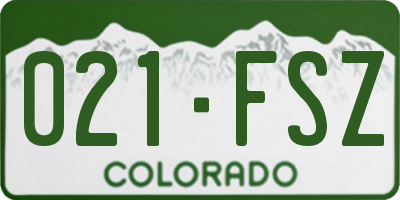 CO license plate 021FSZ