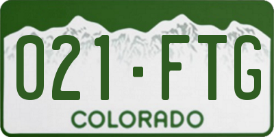 CO license plate 021FTG