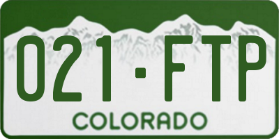 CO license plate 021FTP