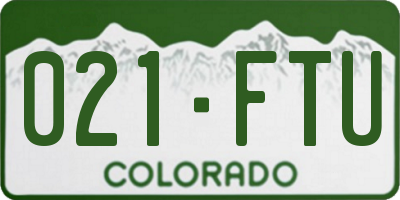 CO license plate 021FTU