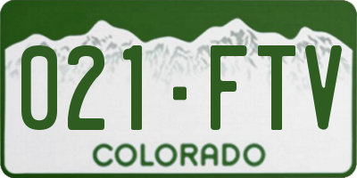 CO license plate 021FTV