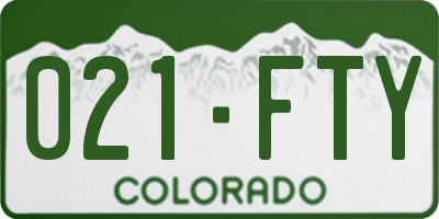 CO license plate 021FTY