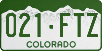 CO license plate 021FTZ