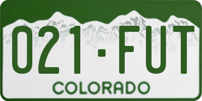 CO license plate 021FUT