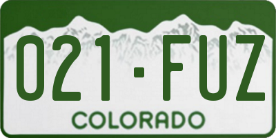 CO license plate 021FUZ