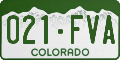 CO license plate 021FVA
