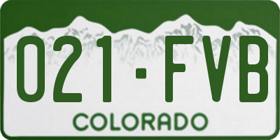 CO license plate 021FVB