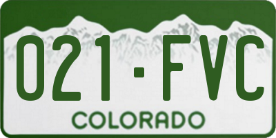 CO license plate 021FVC