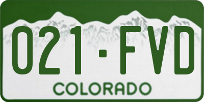 CO license plate 021FVD