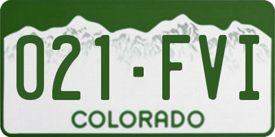CO license plate 021FVI