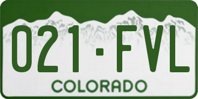 CO license plate 021FVL