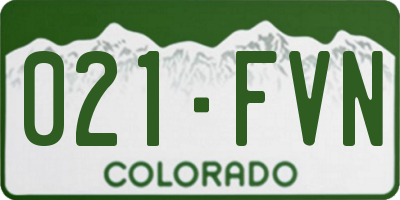 CO license plate 021FVN