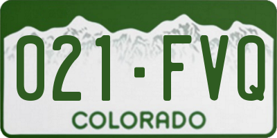 CO license plate 021FVQ