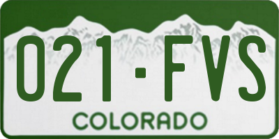 CO license plate 021FVS