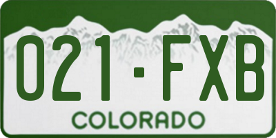 CO license plate 021FXB