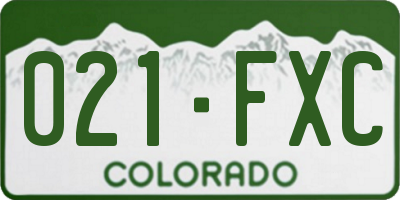 CO license plate 021FXC