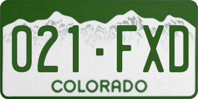CO license plate 021FXD