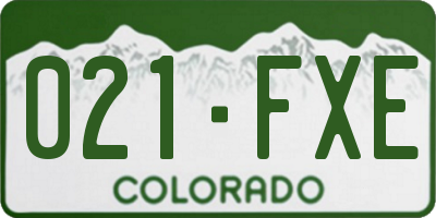 CO license plate 021FXE