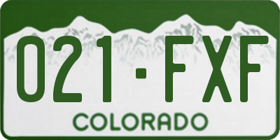 CO license plate 021FXF