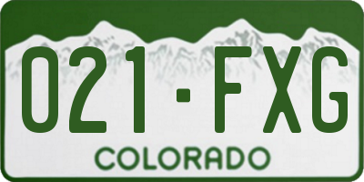 CO license plate 021FXG