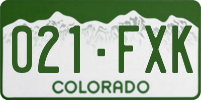 CO license plate 021FXK
