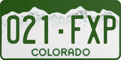 CO license plate 021FXP