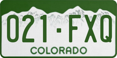 CO license plate 021FXQ