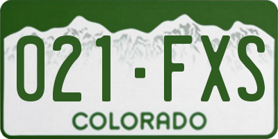 CO license plate 021FXS
