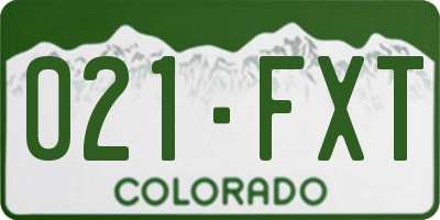 CO license plate 021FXT