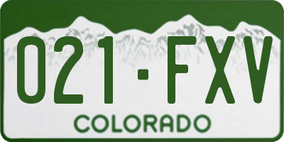 CO license plate 021FXV