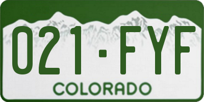 CO license plate 021FYF