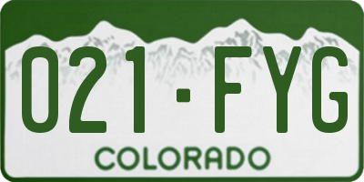 CO license plate 021FYG