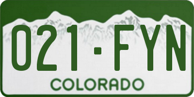 CO license plate 021FYN