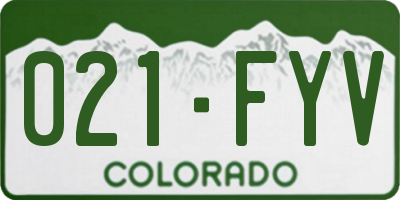 CO license plate 021FYV