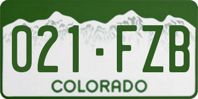 CO license plate 021FZB