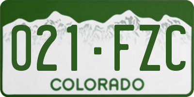 CO license plate 021FZC