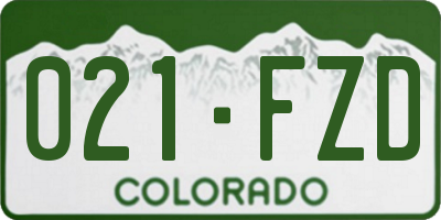 CO license plate 021FZD