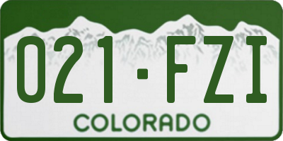 CO license plate 021FZI