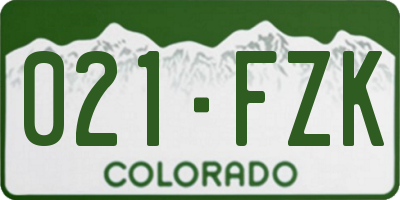 CO license plate 021FZK