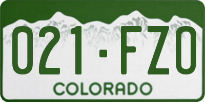 CO license plate 021FZO