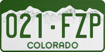 CO license plate 021FZP